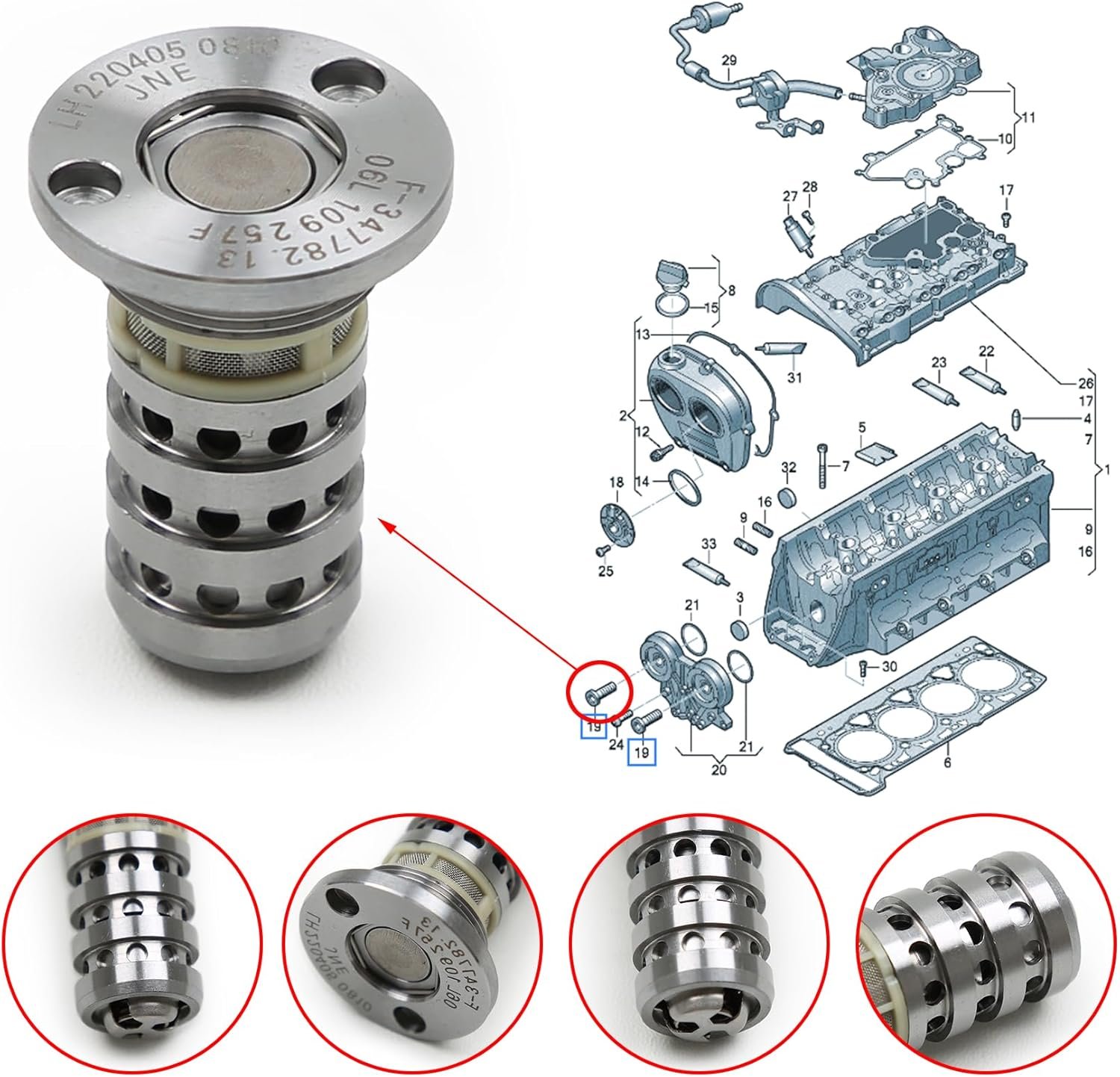 Solenoide Pressão Óleo Comando Audi A1 A3 A4 VW Tsi 200cv - Imagem 2