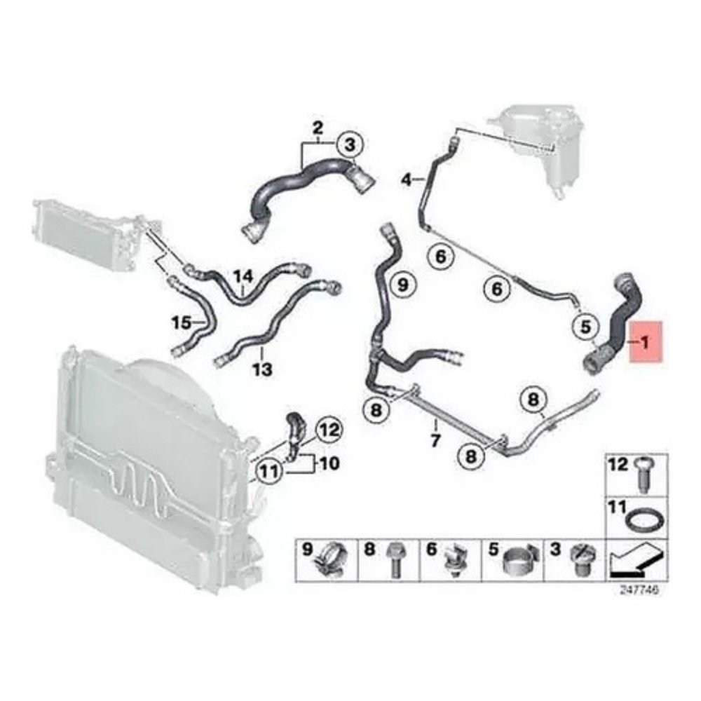 Mangueira Superior Radiador Bmw X1 Z4 17127612444 - Imagem 5