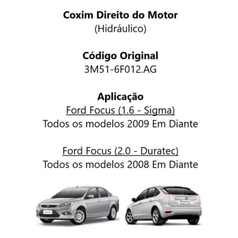 Coxim Do Motor Direito Focus 1.6 1.8 2.0 16v 2009 A 2013 - Imagem 2