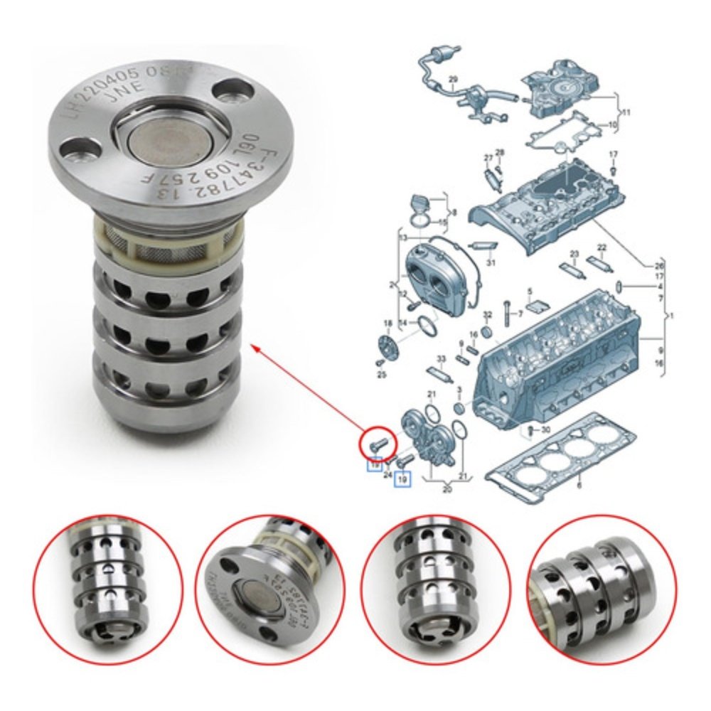 Solenoide Pressão Óleo Comando A3 A4 Jetta Golf Tsi 21mm - Imagem 2