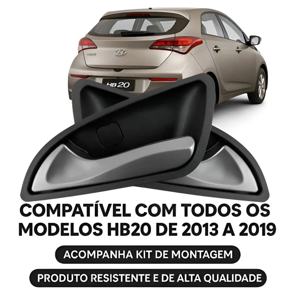 Maçaneta Interna Porta Hb20 Diante/traseira Esquerda 2012/19 - Imagem 3