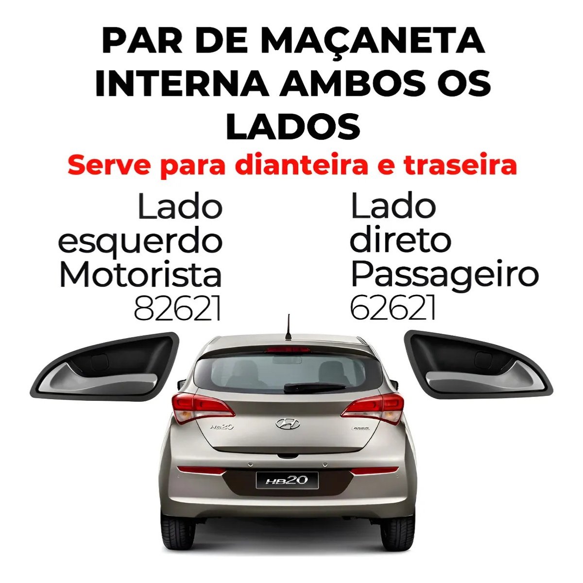 Maçaneta Interna Porta Hb20 Diante/traseira Esquerda 2012/19 - Imagem 5