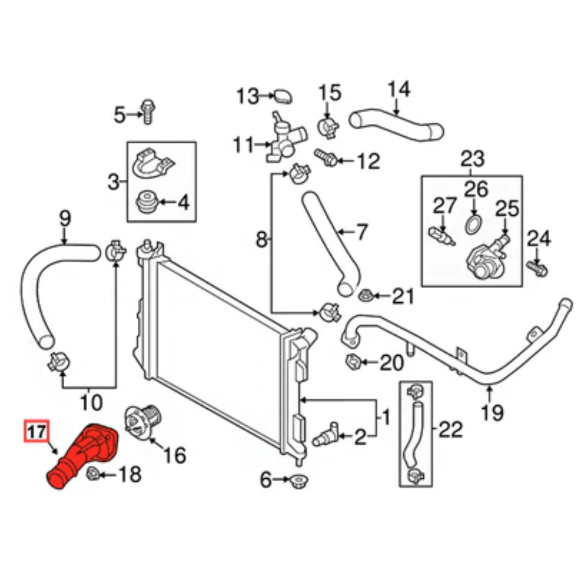 Flange Válvula Termostática Veloster I30 Hb20 1.6 256312b051 - Imagem 6