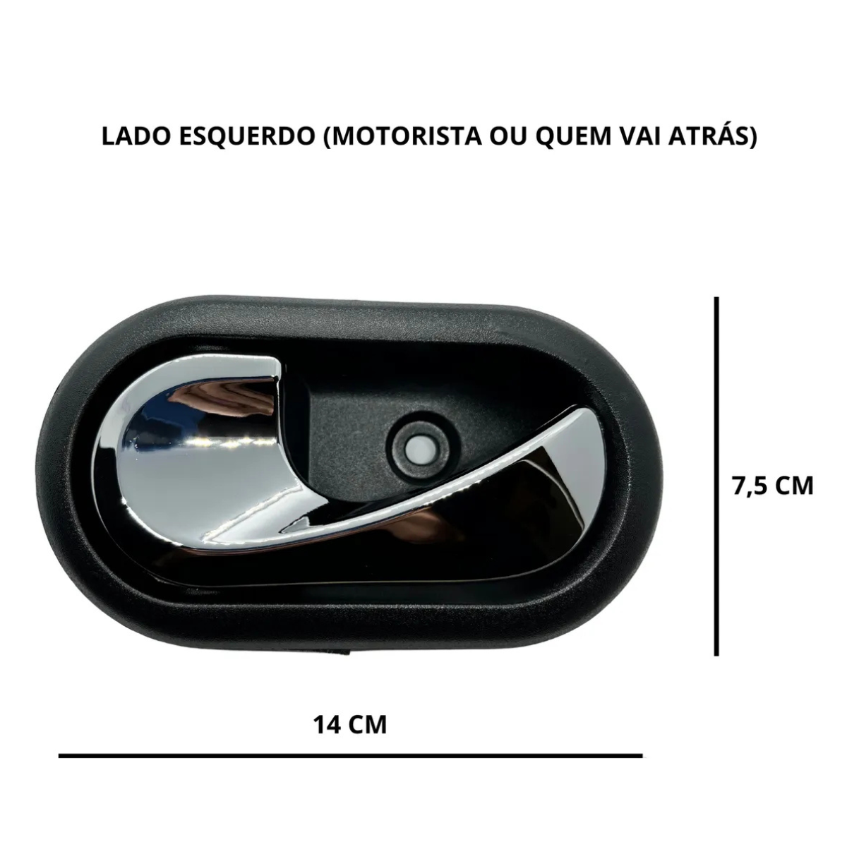Maçaneta Interna Dianteira Esquerda Duster 2015 2016 Cromada - Imagem 4