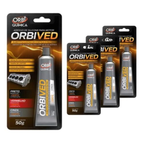 Kit 4 Cola Junta Selante Motor Silicone Neutro Cinza 50g
