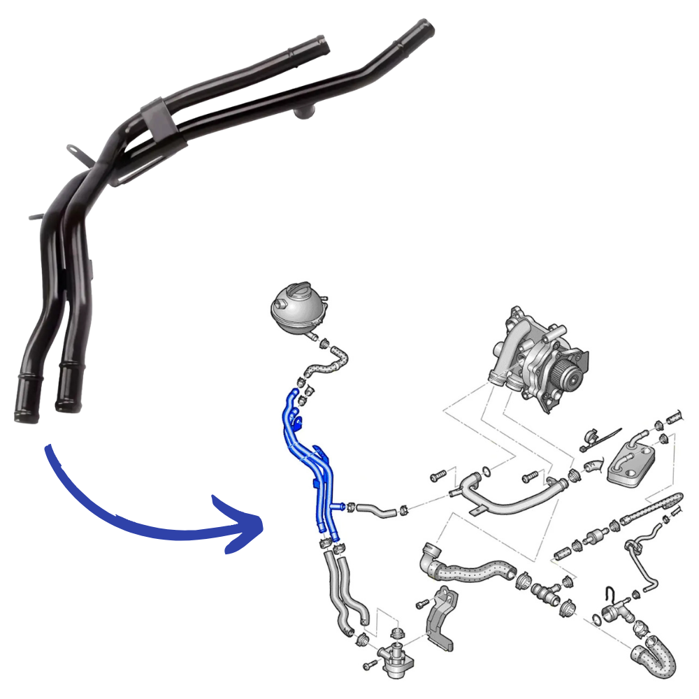 Tubo/cano De Agua Jetta Golf Gti Passat Tiguan (metal) - Imagem 4