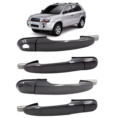 Kit 4 Maçaneta Tucson 2006 Até 2016 Externa Preto